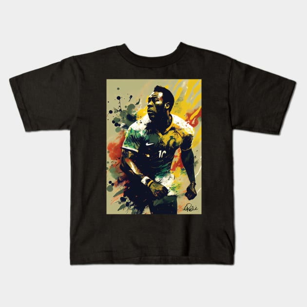 Pele - The Legend Kids T-Shirt by Focused Instability